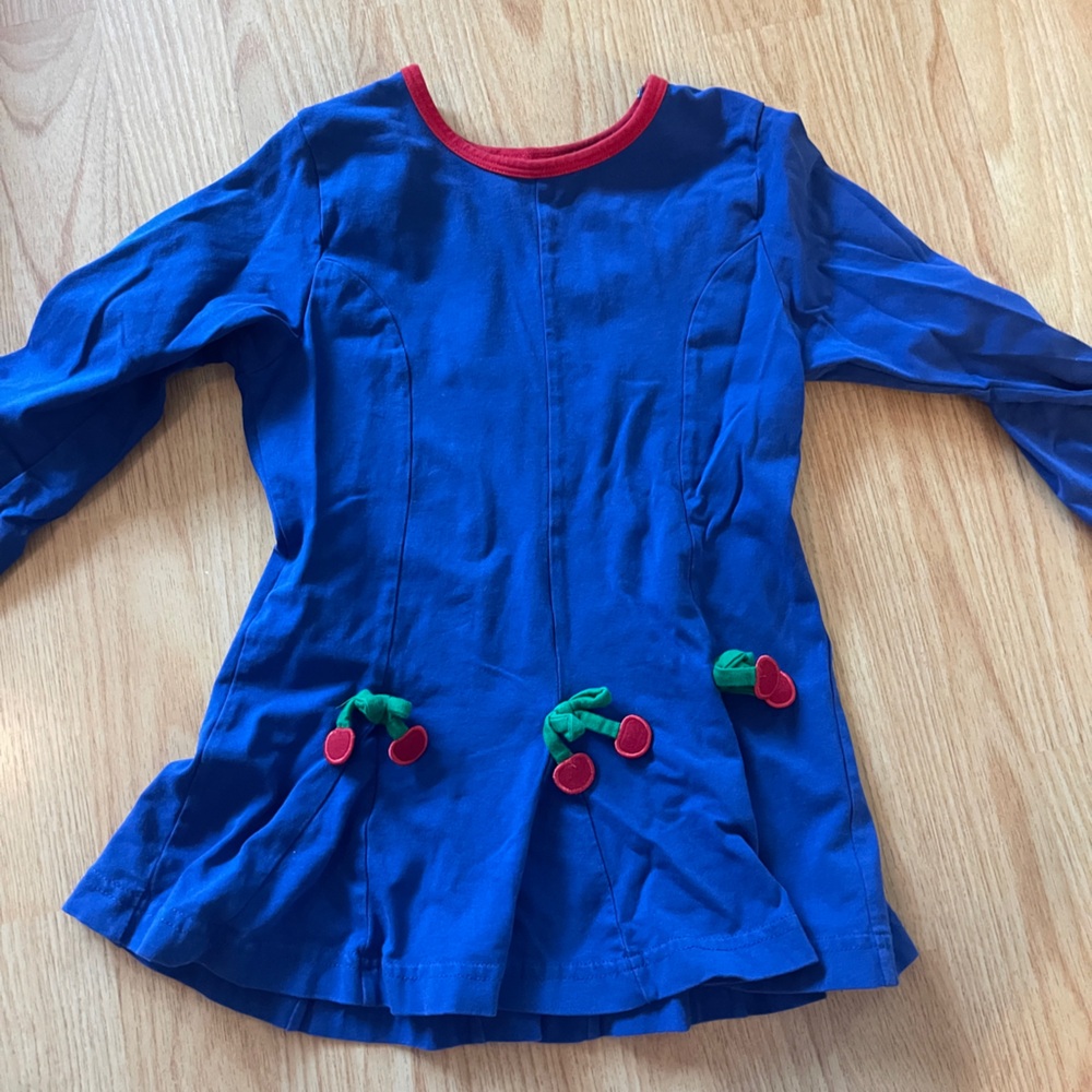 Florence Eiseman Blue Dress with Red Accents